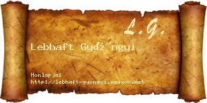 Lebhaft Gyöngyi névjegykártya